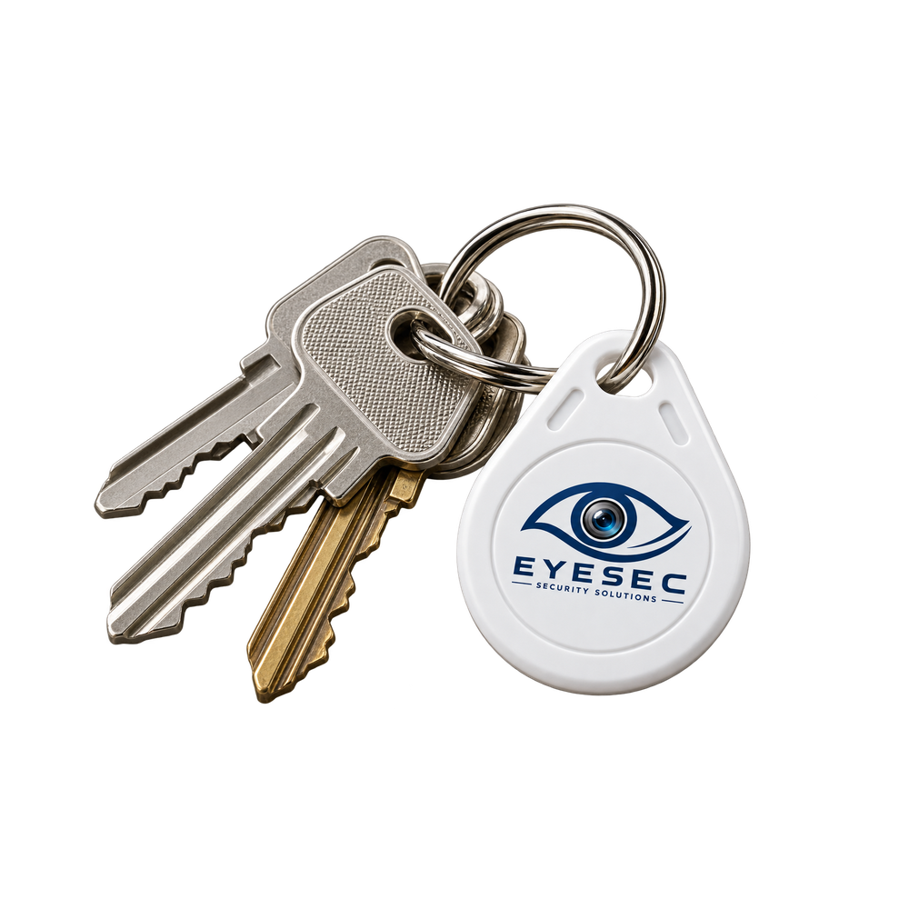 Eyesec wireless alarm key tag with keys