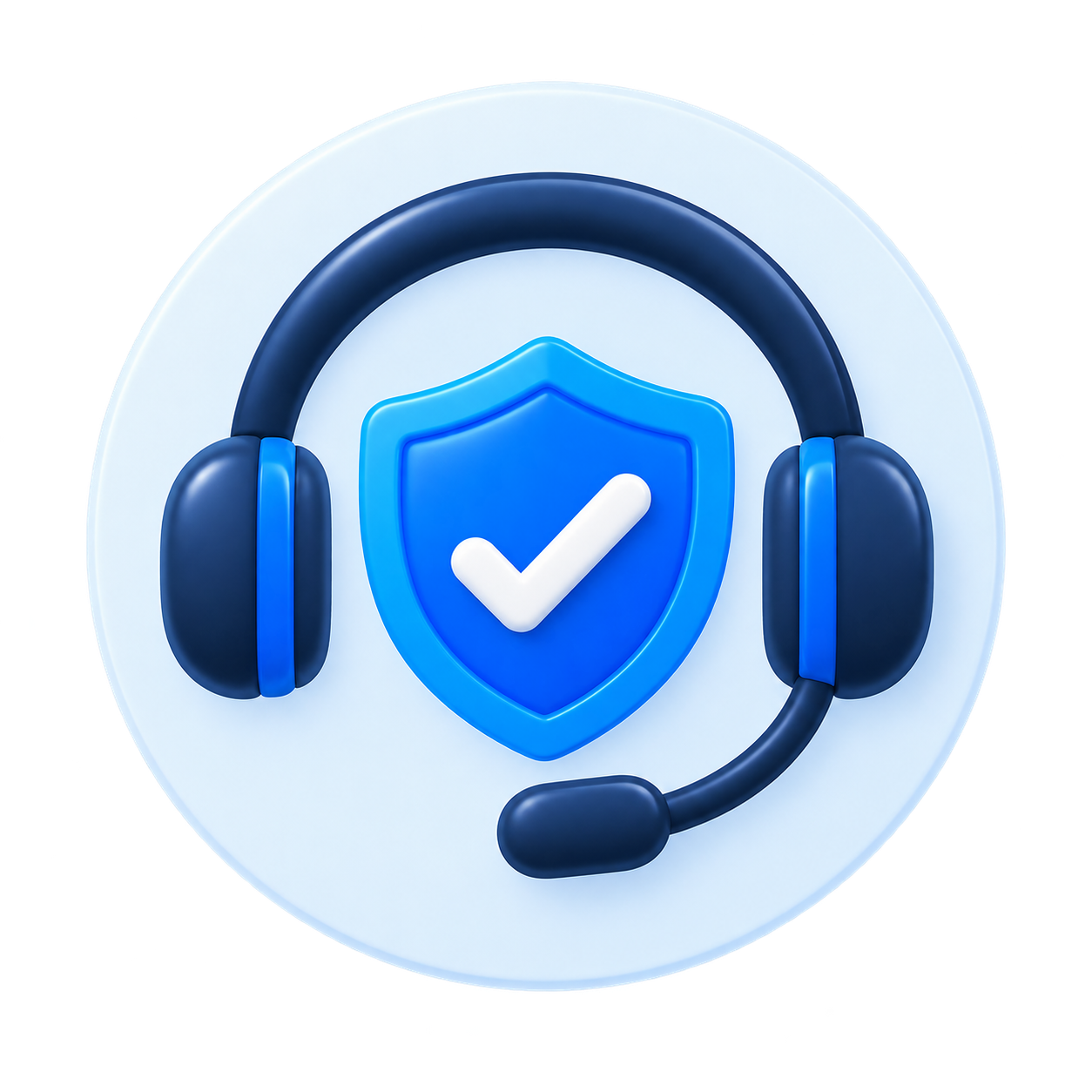 Support headset and shield representing ongoing support